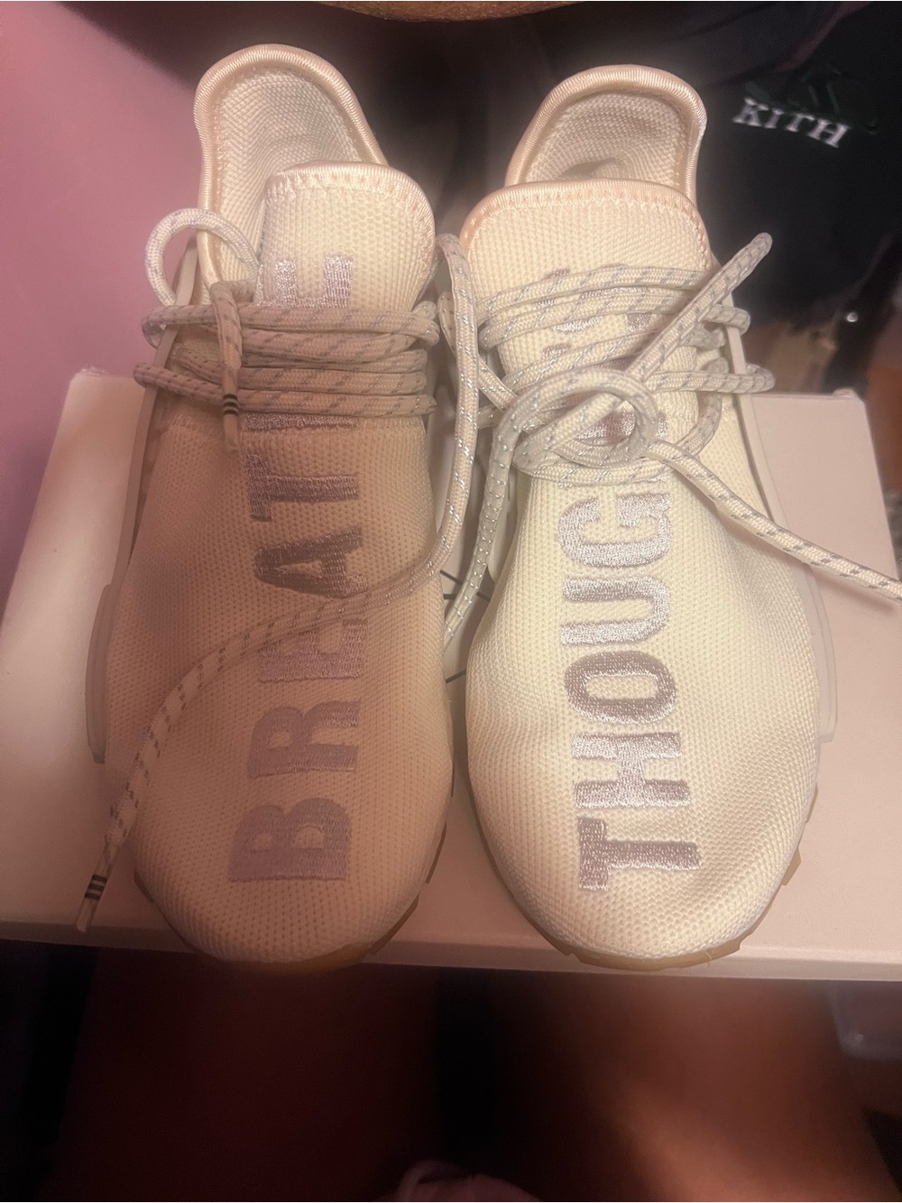 adidas Kids Cream 'Bright Thoughts' Lace-Up Sneakers